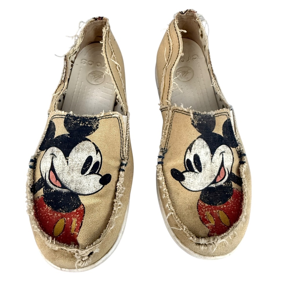 Crocs x Disney Shoes Women's Size 9 Mickey Mouse Slip On Loafer Melbourne Canvas